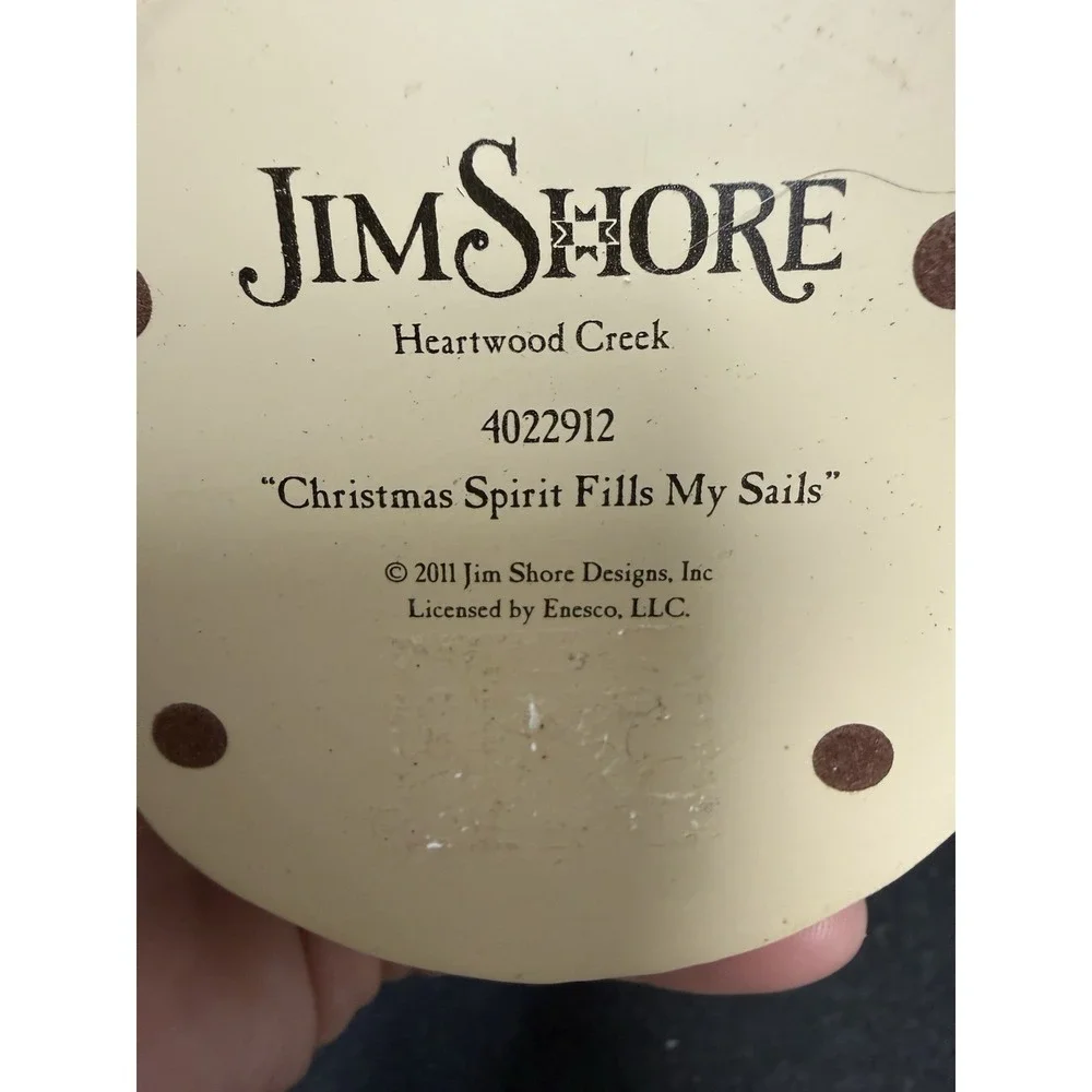 Jim Shore Heartwood Creek Christmas Spirit Fills My Sails figurine In Box Boat